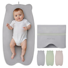 Blissful Diary bear-shaped changing pad in light gray for mess-free diaper changes