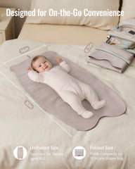 Blissful Diary bear-shaped taupe changing pad adds cute style to diaper changes.