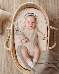 Blissful Diary boho pink sheets in a nursery setup