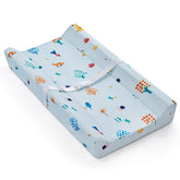 Blissful Diary changing pad blue top offers a secure, comfortable changing surface.