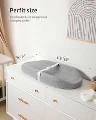Blissful Diary contoured pad with quick-release belt for secure diaper changes.