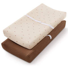 Blissful Diary changing pad cover in sunshine pattern, ultra-soft muslin for baby's comfort