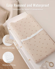 Blissful Diary changing pad elastic cover slips on easily for quick diaper changes