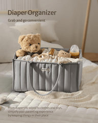 Blissful Diary diaper caddy used in nursery and bathroom for versatile organization.