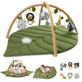 Blissful Diary leaf-shaped play gym with soft fabrics for safe tummy time.