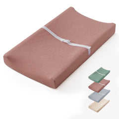 Blissful Diary muslin changing pad with dusty pink cover for gentle diaper changes