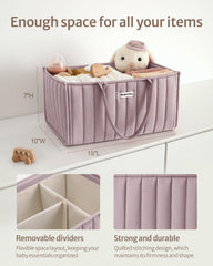 Blissful Diary nursery caddy in stylish mauve pink for modern nurseries.