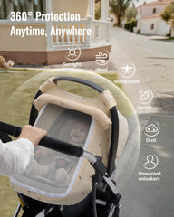 Blissful Diary 360° protective castle shields baby from sun and wind.