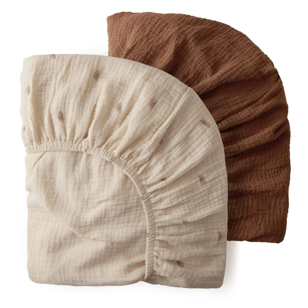 Blissful Diary Sunshine pattern mini crib sheet offers breathable comfort for restful naps