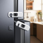 Blissleaf fridge lock with adhesive pads enables tool-free installation for safety.