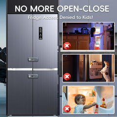 Blissleaf fridge locks on closed fridge door demonstrating secure latch