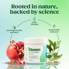 Bloom Nutrition packaging closeup, premium detox capsules ready for 90-day routine