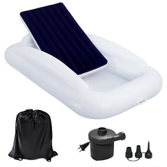 Bloomoja inflatable toddler bed with safety bumpers for secure travel sleep