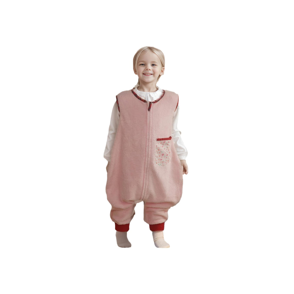 BLOOMSTAR Toddler Sleep Sack with Feet in pink pocket design for warmth and mobility.