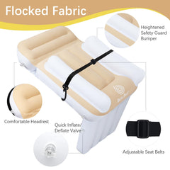 Blublu Park inflatable-toddler-bed features soft touch and waterproof surface.