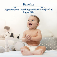 Blue Nectar Baby Lotion helps reduce dryness while keeping skin comfortable