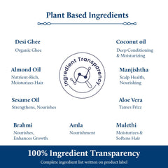 Blue Nectar cradle cap care with ghee illustration for soothing flakes.