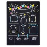Blue Panda milestone chalkboard front view, ideal photo backdrop.