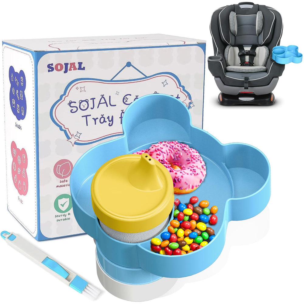 BlueOrigin car seat snack tray with cupholder for mess-free meals on the go