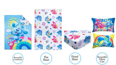 Blue's Clues fitted sheet fits standard crib mattress with gentle touch.