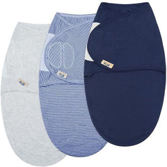 BlueSnail ultra-soft newborn swaddle navy with adjustable hook closure for secure wrap and breathable cotton.
