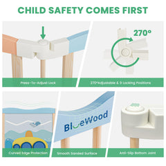 BlueWood anti-slip pads keep the playpen stable on any floor.