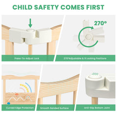 BlueWood Foldable Playpen 270-degree connectors: flexible configurations for growing toddlers.