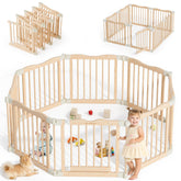 BlueWood foldable playpen assembly demonstrates tool-free setup for quick use.