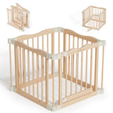 BlueWood Foldable Playpen demonstrating tool-free assembly for a safe baby play space