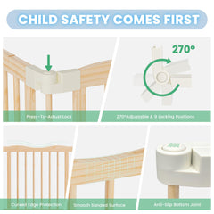 BlueWood playpen stands 24 inches high with safe spacing for curious teething babies.