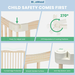 BlueWood Wooden playyard in natural tones blending with home decor
