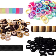 BlueZOO 300pcs baby hair ties pack with vibrant colors for gentle hold.