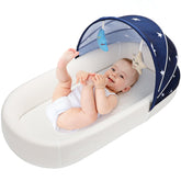 BNAKKON portable bassinet blue main, cozy resting space for newborns during travel