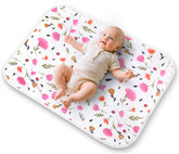 Bnditeu diaper changing pad in purple flower pattern with soft cotton top.