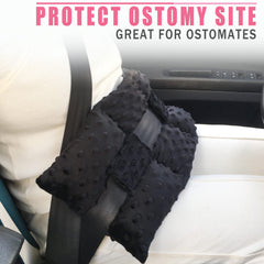 BNRendles ostomy seatbelt pillow driving protector cushions the belt and reduces pressure.