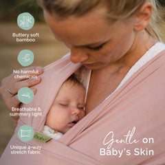 Boba Baby Wrap Original hip-healthy position showing ergonomic support.