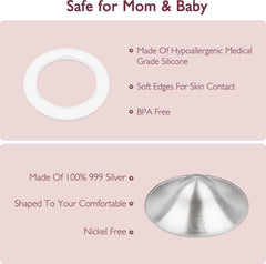 Boboduck 999 silver nipple shields in use demonstrate discreet design under clothing.