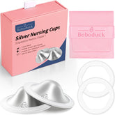 Boboduck 999 silver nipple shields packaging highlights premium care for nursing moms.
