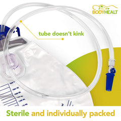 BodyHealt drainage tube clip keeps tube secure to clothing, preventing tangling.