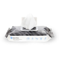 BodyMed adult wipes pack with snap lid for one-handed use.