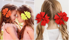 Boenbe Loved alligator clip hair bow in black, secure grip during play.