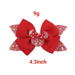 BOENBE LOVED polka dot shimmer bows in purple, ideal for party costumes and everyday charm.