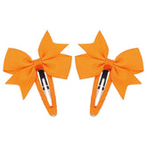 BOENBE LOVED snap clips for girls with orange bows provide secure hold and soft touch