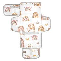 BOESI Boho Rainbow changing pad folded compact for travel and easy storage.