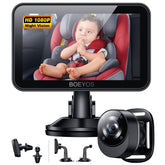 BOEYOS baby car mirror display shows clear 4.3-inch 1080p image.