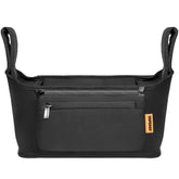 Boffinby parent organizer bag attached to stroller for convenient on-the-go organization.