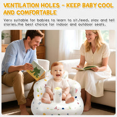 BOHEMIABY inflatable seat showing built-in air pump for quick setup.