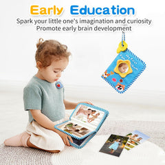 BOHEMIABY Baby photo album safety mirror inside supports focus and engagement.