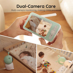 Boifun 5-inch split-screen view lets you monitor both babies simultaneously.
