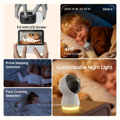 BOIFUN dual-camera view for monitoring two rooms simultaneously
